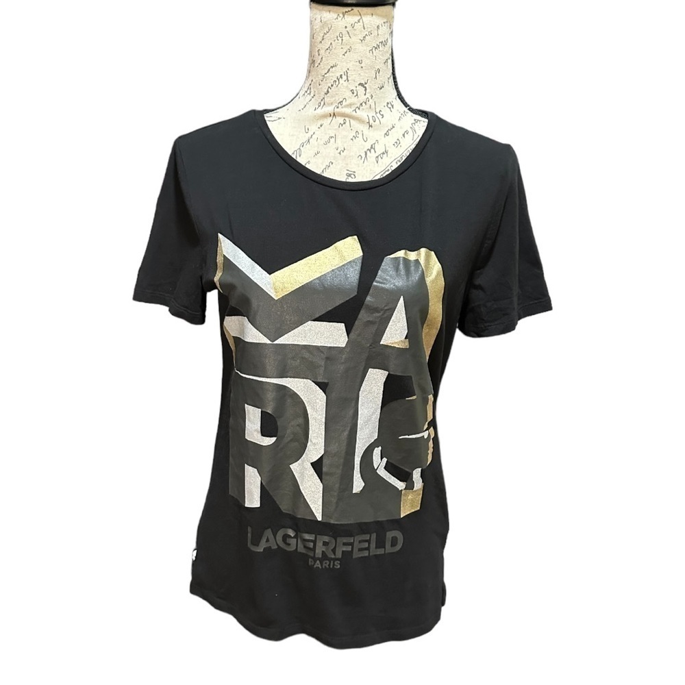 Karl Lagerfeld Black Logo T-shirt Size Small NWOT